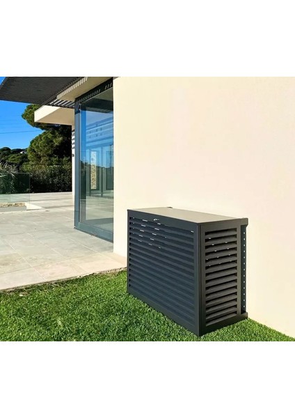 Klima Motoru Gizleme Kafesi 120x62x110 cm (H) Ral 7016 Antrasıt Panjur Large Modeli