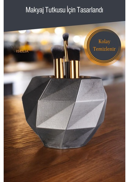 Makyaj Duzenleyici Makyaj Organizeri Makyaj Fırçalığı Makyaj Fırçası Gümüş Eskitme Renk Model 20