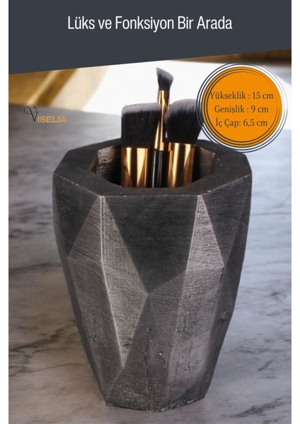 Makyaj Duzenleyici Makyaj Organizeri Makyaj Fırçalığı Makyaj Fırçası Gümüş Eskitme Renk Model 19