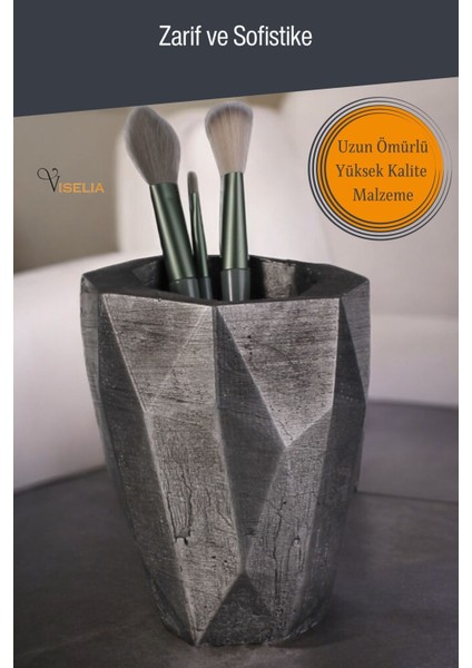 Makyaj Duzenleyici Makyaj Organizeri Makyaj Fırçalığı Makyaj Fırçası Gümüş Eskitme Renk Model 19