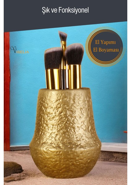 Makyaj Duzenleyici Makyaj Organizeri Makyaj Fırçalığı Makyaj Fırçası Gümüş Eskitme Renk Model 15