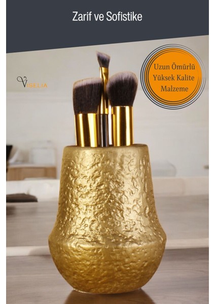 Makyaj Duzenleyici Makyaj Organizeri Makyaj Fırçalığı Makyaj Fırçası Gümüş Eskitme Renk Model 15