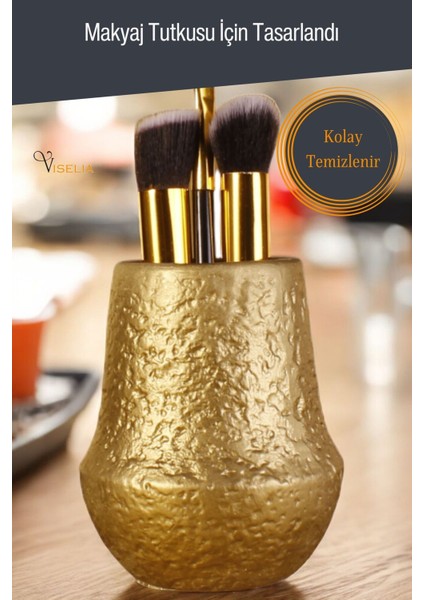 Makyaj Duzenleyici Makyaj Organizeri Makyaj Fırçalığı Makyaj Fırçası Gümüş Eskitme Renk Model 15
