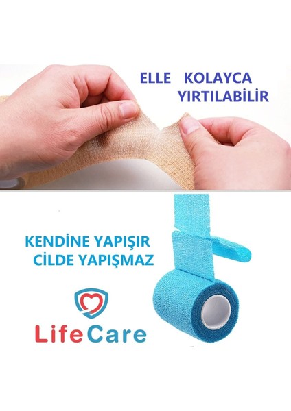 Mavi Kendine Yapışan Bandaj 10 cm x 4,5 M, Esnek ve Kullanışlı Sağlık Bandajı indirimleri
