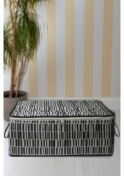 8'li Büyük Boy Bazaaltı Hurç Seti, Giysi ve Yastık Saklama Çantası, 65X45X22, Zebra modelleri