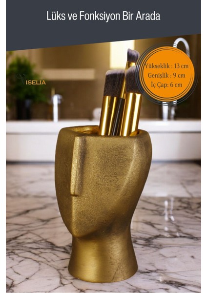 Makyaj Duzenleyici Makyaj Organizeri Makyaj Fırçalığı Makyaj Fırçası Altın Eskitme Renk Model 23