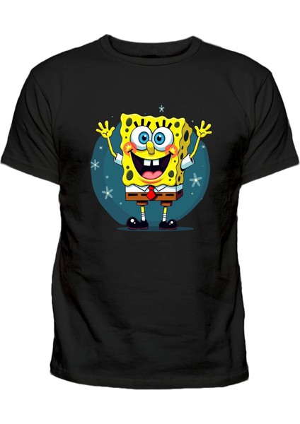 Sünger Bob Baskılı Pamuklu Çocuk Tshirt