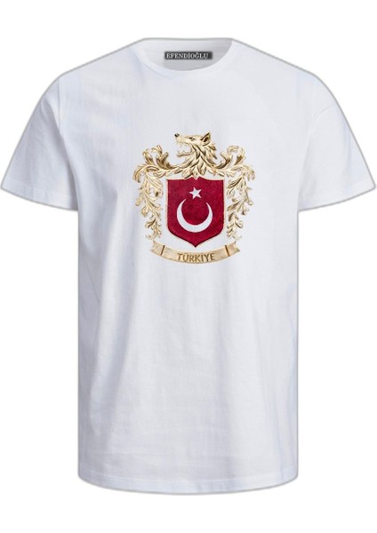 Türkiye Büyük Bozkurt Logo Baskılı Tişört