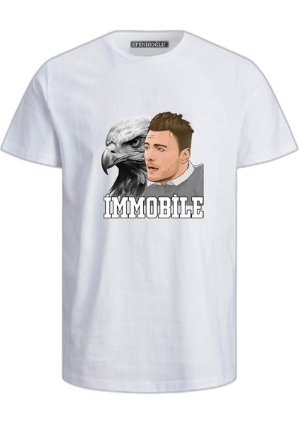 C.ımmobile Baskılı Pamuklu Beyaz Çocuk T-Shirt
