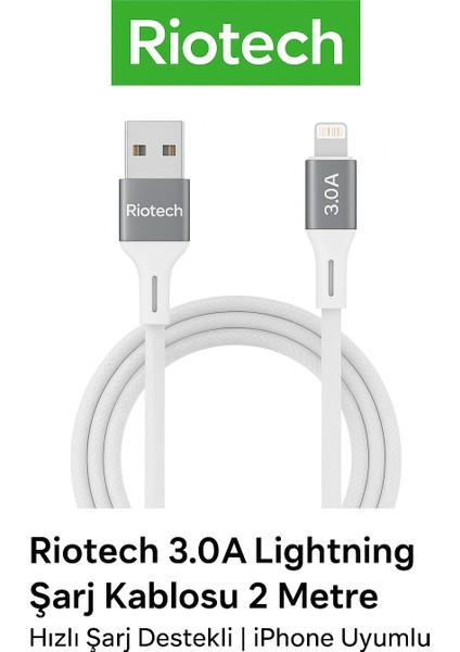Riotech 3.0A Lightning Kablo 2m