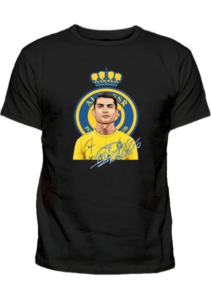 Cristiano Ronaldo Al Nassr Football Club Baskılı Pamuklu Suudi Arabia Baskılı T Shirt