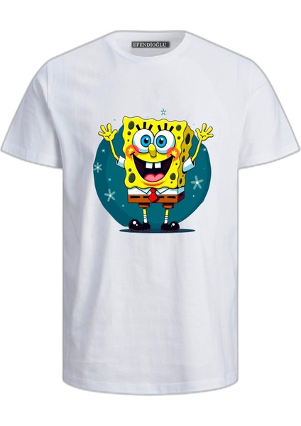 Sünger Bob Baskılı Pamuklu Çocuk Tshirt