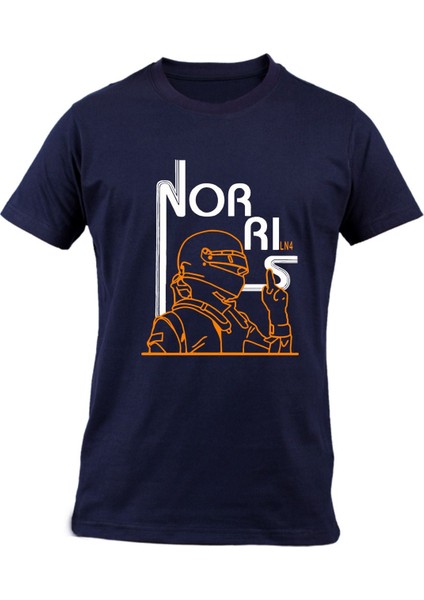 Lando Norris 4 Baskılı F1 Pamuklu Tshirt