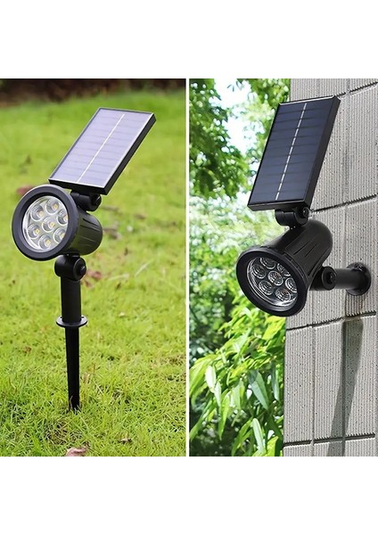 Solar Güneş Enerjili Kazıklı Yer Armatürü 7 LED Ağaç Duvar Bahçe Aydınlatma Dekor Işık