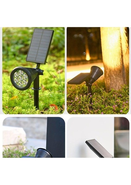 Solar Güneş Enerjili Kazıklı Yer Armatürü 7 LED Ağaç Duvar Bahçe Aydınlatma Dekor Işık fırsatları