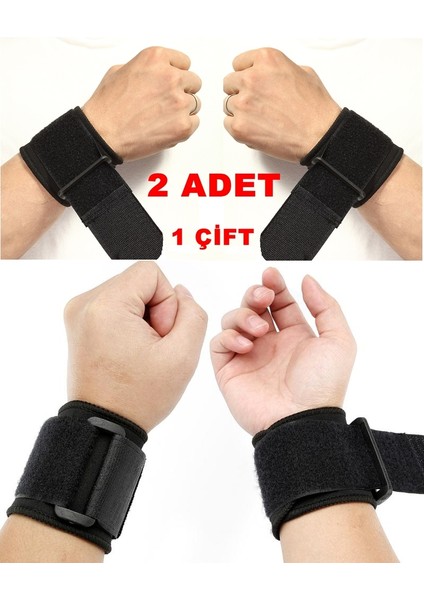 2 Adet El Bilek Bandajı Elastik Sporcu Bilekliği Fitness Ağırlık Destek Crossfit Body Destekstandart