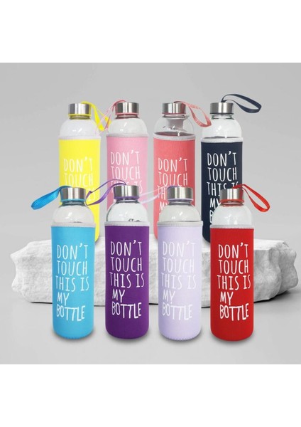 Renkli Kılıflı Cam Su Şişesi 750 Ml, Şeffaf ve Pratik, Sağlıklı ve Hafif Tasarım