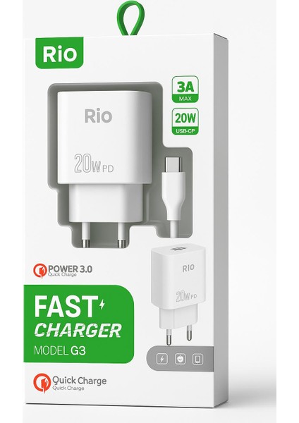 Riotech 20W Hızlı Şarj Type-C 3.0