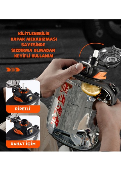 1000ML Sızdırmaz Tritan Spor Matara, Pipetli/pipetsiz, Askılı, Dayanıklı, Renkli indirimleri