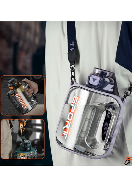 1000ML Sızdırmaz Tritan Spor Matara, Pipetli/pipetsiz, Askılı, Dayanıklı, Renkli