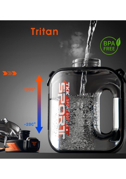 1000ML Sızdırmaz Tritan Spor Matara, Pipetli/pipetsiz, Askılı, Dayanıklı, Renkli