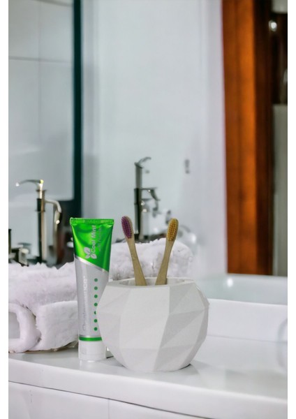 Diş Fırçası Kabı Diş Fırçalığı Fırçalık Gümüş Eskitme Renk Model 20