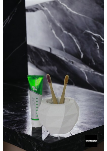 Diş Fırçası Kabı Diş Fırçalığı Fırçalık Gümüş Eskitme Renk Model 20