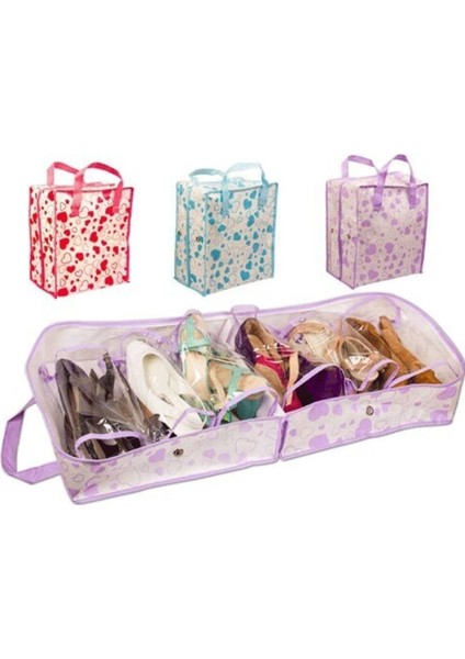 10 Bölmeli Taşınabilir Ayakkabı Saklama Çantası, Renkli ve Pratik Organizer