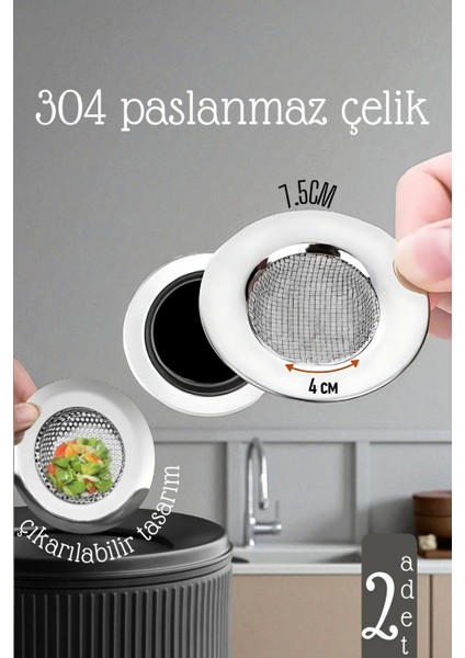 Lavabo Süzgeci - 7.5 cm Çap 2 Li Set Gider Sügeci Lavabo Süzgeci 721976 modelleri