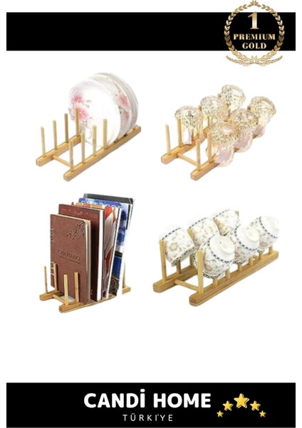 Bambu Çok Amaçlı 8 Gözlü Mutfak Düzenleyici Stand, Krem fiyatları