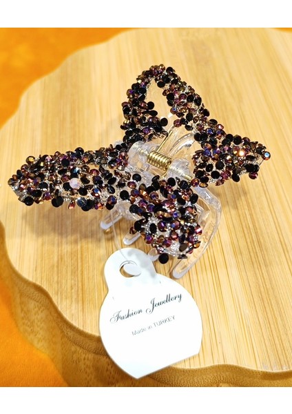 Lüks Gösterişli Parıltılı Kelebek Kıstırma Toka