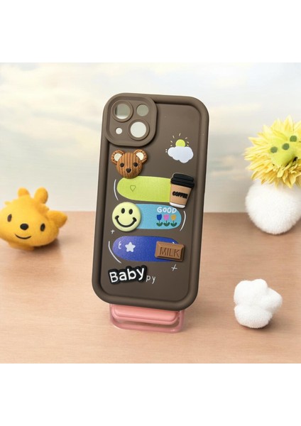 IPHONE 13 Kabartma Emojili Kaliteli Yumuşak Silikon Telefon Kılıfı