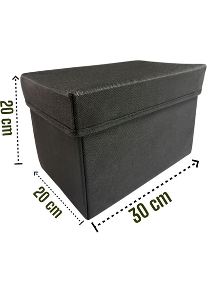 Siyah Kapaklı Çok Amaçlı Dolap Içi Saklama Kutusu 30X20X20 cm (3'lü) modelleri