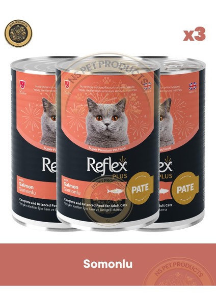 Plus Pate Somonlu Yetişkin Kedi Maması 3X400GR