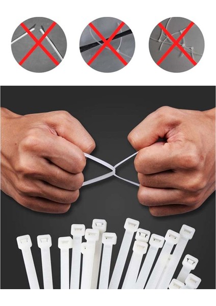 Beyaz Plastik Kablo Bağı Plastik Kelepçe 3,6MMX15CM 100 modelleri