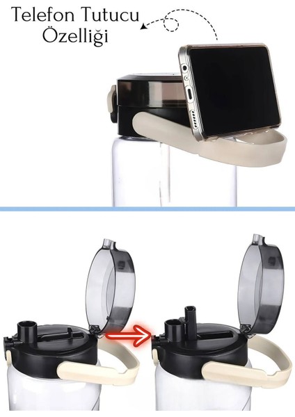 2000 ml Büyük Siyah Su Matara, Sağlıklı ve Şık Tasarım indirimleri