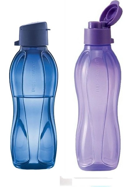 Lacivert ve Lila 500 ml Şişe Suluk, Sağlıklı ve Şık Tasarım, Çift Paket