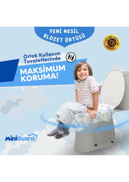 ® Yeni Nesil Klozet Örtüsü - Tek Kullanımlık, Patentli Sistem, Su Geçirmez, Kaymaz - 7 Adet - Klozet Kapak Örtüsü