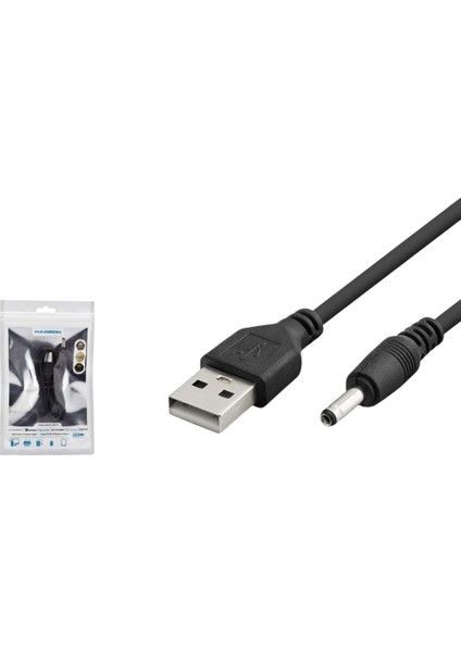 Tablet Şarj Kablosu USB To 3.5*1.35 1m Siyah HDX1320 1 Adet