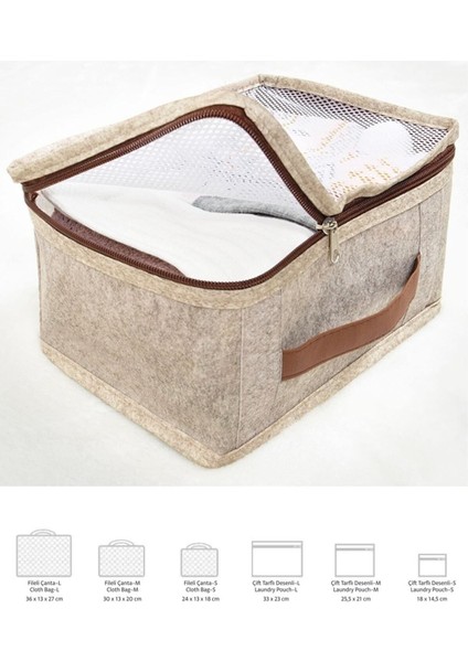 Bej Deri Detaylı 6'lı Bavul Içi Düzenleyici ve Organizer Seti fırsatları