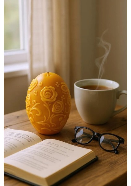 Hediyelik Çiçek Kabartmalı Paskalya Yumurtası Balmumu Mum fiyatları