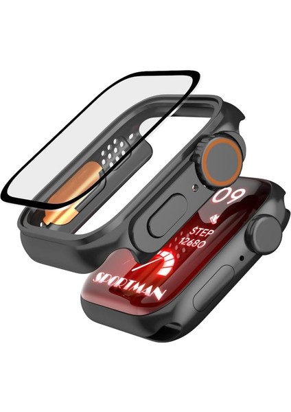 Ekran Koruyucu Kılıf+Cam Apple Watch Seri 10/42MM Uyumlu Ekran Koruyucu Kapak Değişimi Ultra Tampon