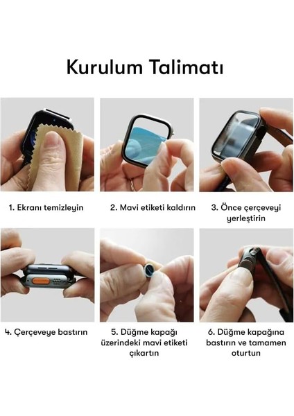 Ekran Koruyucu Kılıf+Cam Apple Watch Seri 10/42MM Uyumlu Ekran Koruyucu Kapak Değişimi Ultra Tampon