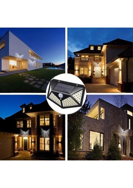 Solar Güneş Enerjili 50 Watt 100 Ledli Bahçe Balkon Dekor Sensörlü Aydınlatması Duvar Aplik fiyatları