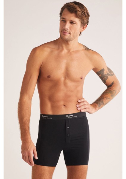 Iç Giyim ( 3 Adet) Kom Long Çift Düğmeli Uzun Erkek Boxer