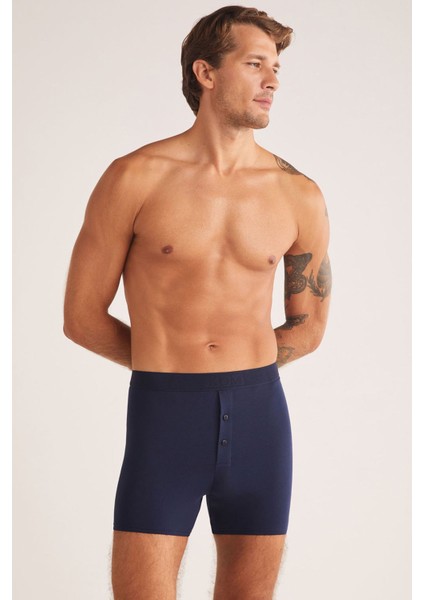 Iç Giyim ( 3 Adet) Kom Legend Çift Düğmeli Uzun Erkek Boxer