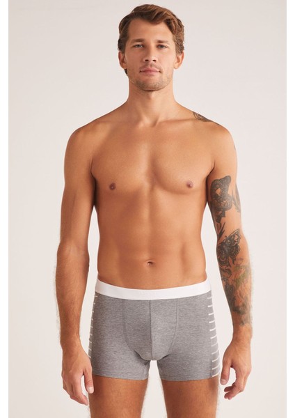 Iç Giyim Kom Contra Pamuklu Modal Parçalı Erkek Boxer (4 Adet )