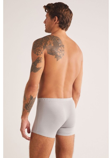 Iç Giyim ( 3 Adet) Kom Grey Jakar Desenli Erkek Boxer modelleri