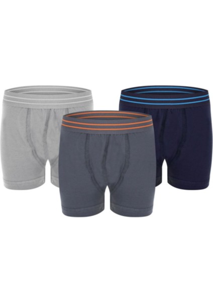 Iç Giyim Erdem Grimelanj-Siyah-Beyaz 3'lü Erkek Çocuk Elastan Boxer (3 Adet)