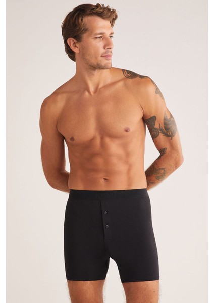 Iç Giyim ( 3 Adet) Kom Legend Çift Düğmeli Uzun Erkek Boxer
